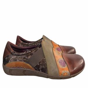 L’Artiste by Spring Step Lata Leather Slip-on Shoes size 10.5M Brown Multi